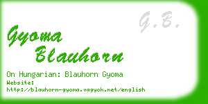 gyoma blauhorn business card